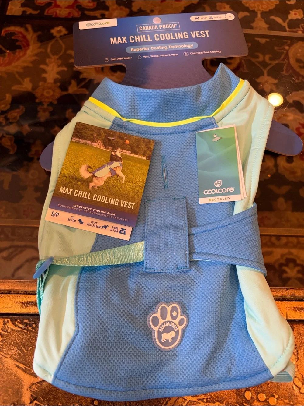 NWT Cooling Dog Vest - Light Blue Design Small & Extra Small